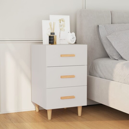 vidaXL Nattbord hvit 40x40x66 cm konstruert tre