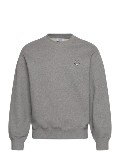 Maison Kitsune Grey Fox Head Patch  Comfort Sweatshirt   Grey   XL
