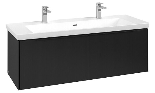 Villeroy & Boch  Subway 3.0 Servantskap m/2 skuffer 1272x429x478 mm Vulkansort Matt