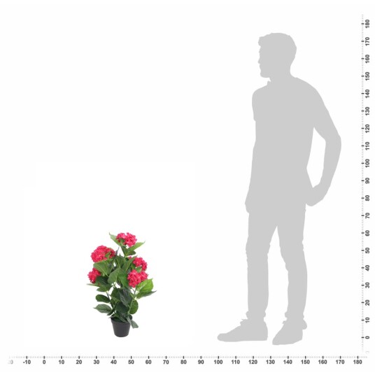 vidaXL Kunstig hortensia med potte 60 cm rød vidaXL Kunstig hortensia med potte 60 cm rød