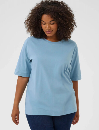 Kaffe Curve Kcmina T-Shirt - Blue - S Kaffe Curve Kcmina T-Shirt - Blue - S