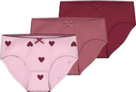 Name It Truser nmfBriefs Cutie Heart 3 pakning Rosa