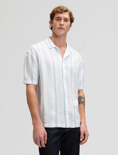 Lee Jeans Rlx Resort Shirt Blue XL x 00