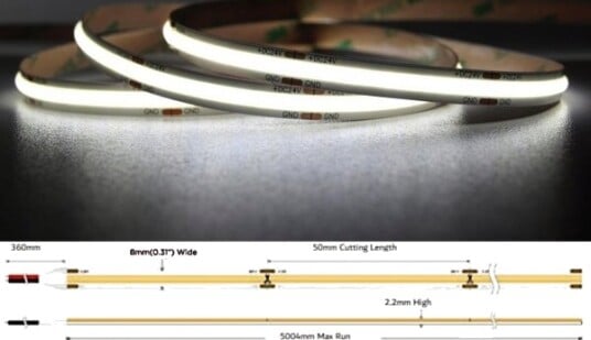 Mw Lighting Mw Lighting Led Strip Led Cob 12V/8W Cw/5M   6500 K Mw Belysning