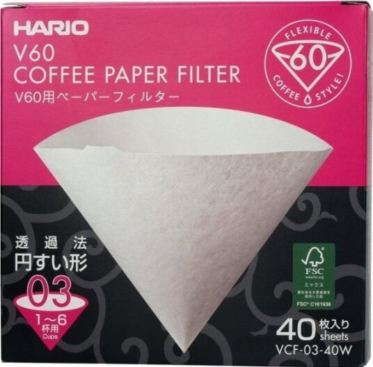 Hario Papirfiltre Til Dripper V60 03 – 40 Stk Hario Papirfiltre Til Dripper V60 03 – 40 Stk