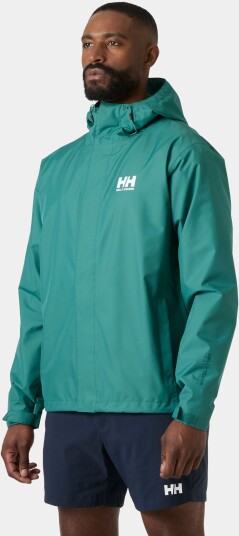 Helly Hansen Herre Seven J Utendørs Regnjakke Grønn L