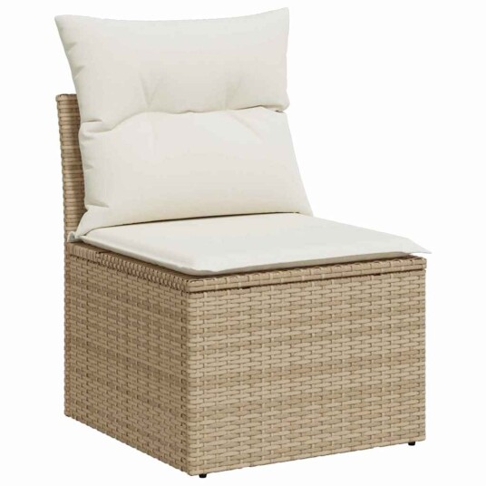 vidaXL Hagesofa Set 7 stk. Beige og krem polyrotting