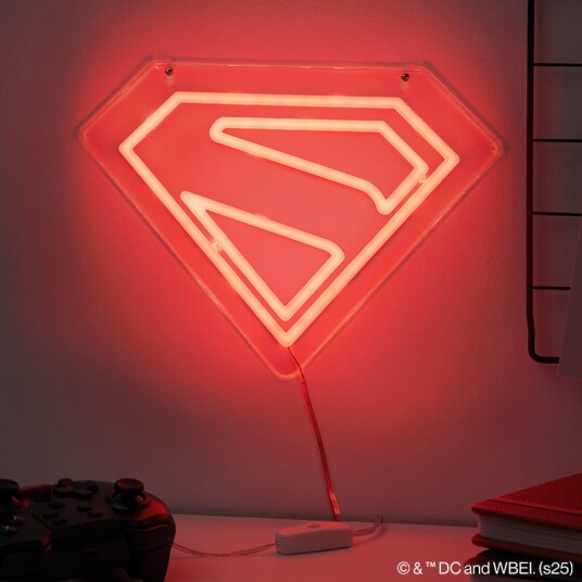 Paladone Supermann veggmontert LED lys i neon Paladone Supermann veggmontert LED lys i neon