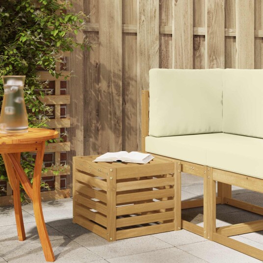 vidaXL Utendørs sofa sett Hvit 35 x 38 x 37 cm Solid akasietre