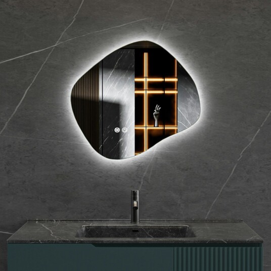 Baderomsspeil Lyfco med LED belysning 80x72 cm