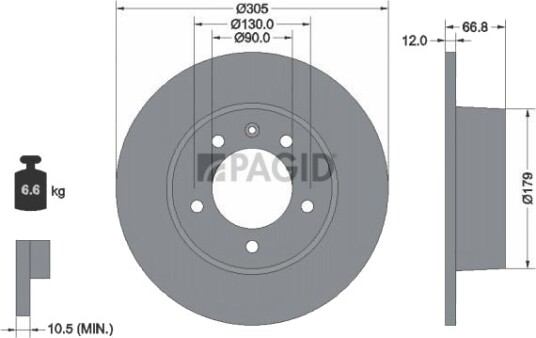 PAGID 50361NC Bremseskive