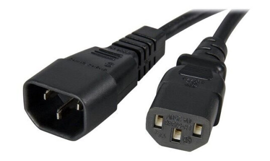 StarTech.com Standard Computer Power Cord Extension C14 to C13 - power extension cable - 1 m