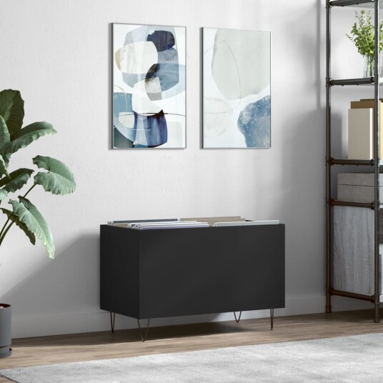 Hifi benk svart 74,5x38x48 cm konstruert tre