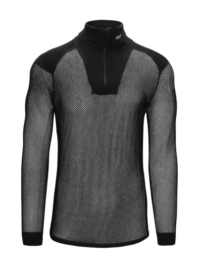 Brynje Unisex Super Thermo Zip Polo Shirt With Shoulder Inlay Black 3XL