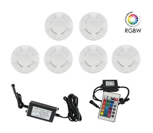 Nordic Terrassebelysning B5 6 X 0,75W RGBW IP67 Hvit Dimbar