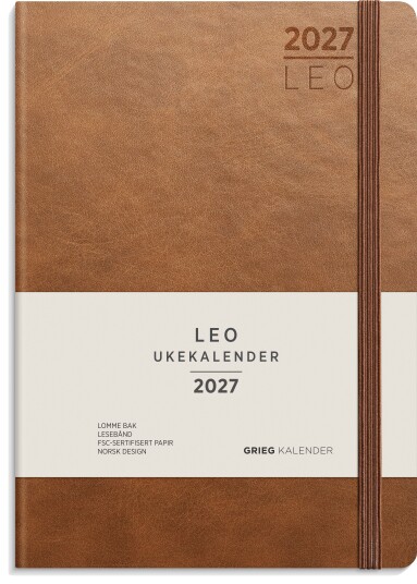 Ukekalender GRIEG Leo A5 Lite 27 brun