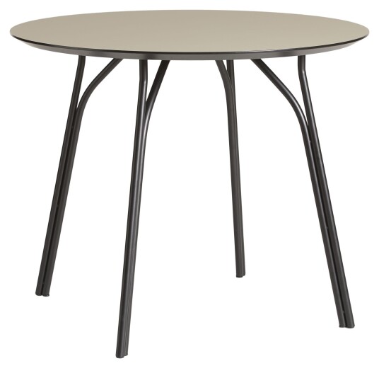WOUD - Tree Spisebord Beige Fenix laminat, sort, Ø90 WOUD - Tree Spisebord Beige Fenix laminat, sort, Ø90