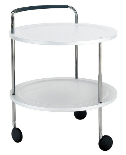 SMD Design Trolley Round basic serveringsvogn hvit, kromstativ