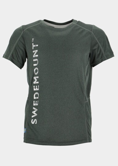 Swedemount Training Logo Tee B Jr Olive Melange/Reflective 140 T-Shirts