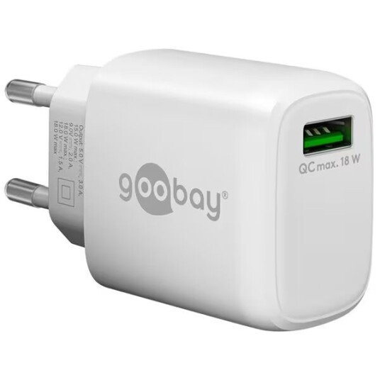 Goobay USB-Hurtiglader QC 3.0 18W - Hvit Goobay USB-Hurtiglader QC 3.0 18W - Hvit