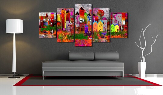 Tavle Colourful Small Town 100X50 Artgeist sp. z o. o.