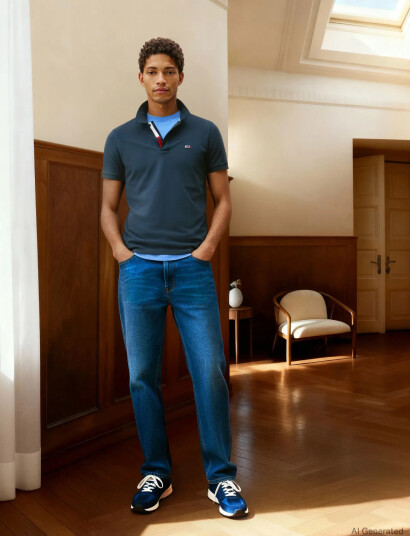 Tommy Jeans Tjm Slim Placket Polo - Navy - XXL