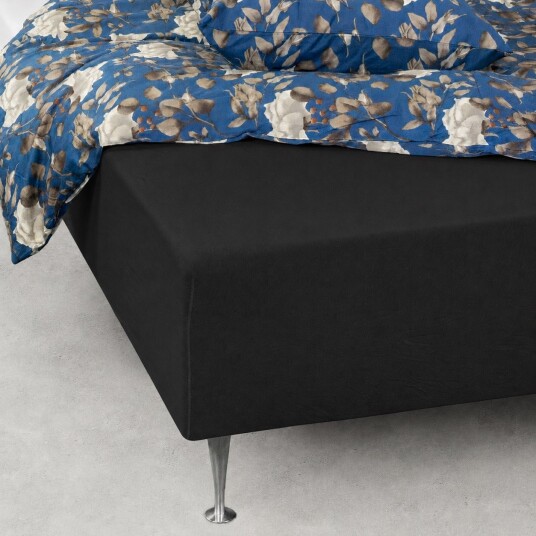 Borg Living Fasonglaken Svart 70x200x40 cm 100% Bomullssateng