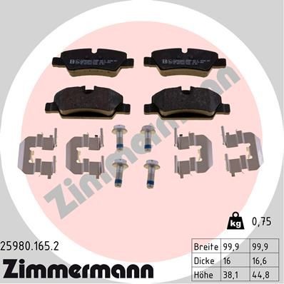 Bremseklosser ZIMMERMANN 25980.165.2 Bremseklosser ZIMMERMANN 25980.165.2