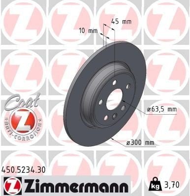 Bremseskive ZIMMERMANN 450.5234.30
