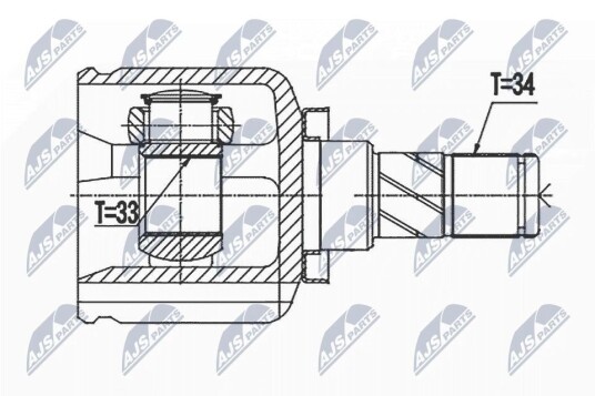 Nty Drivknute drivaksel NTY NPW BM 144 Nty Drivknute drivaksel NTY NPW BM 144
