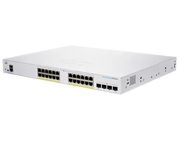 Cisco Business 250 Series Cbs250 24P 4X Switch L3 Smart 24 X 10/100/1000 Poe+ + 4 X 10 Gigabit Sfp+ Rackmonterbar Poe+ 195 W Gjenfabrikert