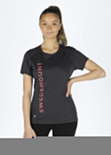 Swedemount Training Logo Tee W Charcoal Melange/New Pink 44 Trenings T Shirts