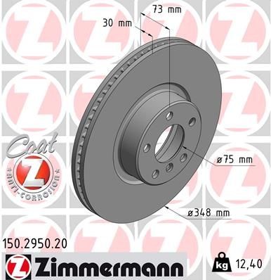 Bremseskive ZIMMERMANN 150.2950.20 Bremseskive ZIMMERMANN 150.2950.20