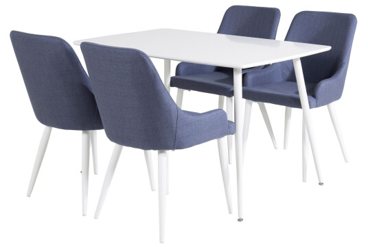 Venture Home Polar Spisegruppe 120 cm Rund med 4 Plaza stoler Blå
