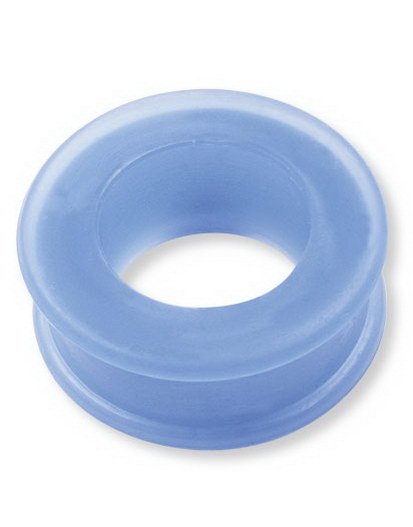 Blå Piercing Tunnel i Silikon med Bred Kant Strl 24 mm