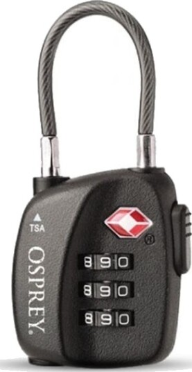 Osprey Tsa 3 Dial Cable Lock Black OneSize Osprey Tsa 3 Dial Cable Lock Black OneSize