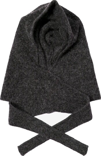 Object Objmilu Wrap Knit Balaclava Div - DARK GREY MELANGE - One Size