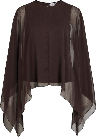 Vila Bluse Vifalia Uneven Cape O Neck Top/Ka Brun