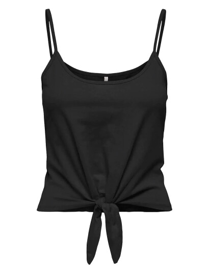 ONLY Onlmay Life S/L Short Knot Top Box Jrs - Black - XS