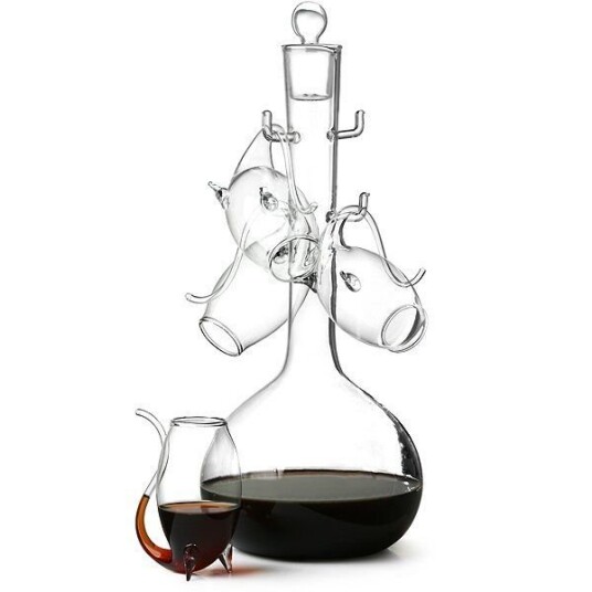 Vinology portvinskaraffel med 4 stk glass