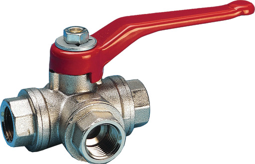 1,1/4" 3-veis kuleventil med T-hull, 4 pakninger