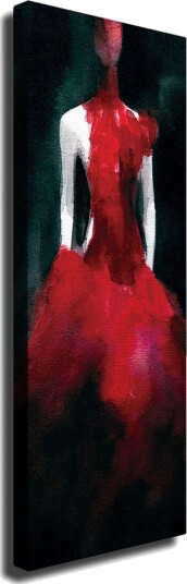 Lerretsbilde 30x80 cm Elegant kjole i rød nyanse Rød / Svart
