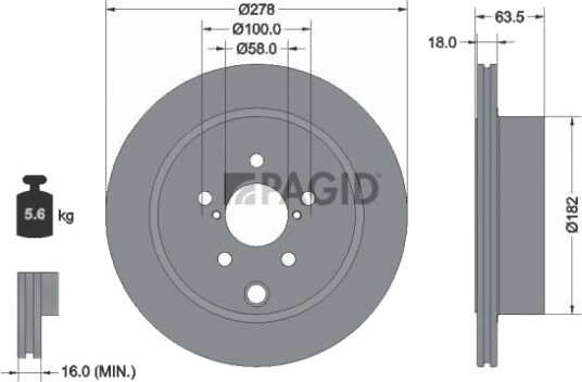 PAGID 55785NC Bremseskive