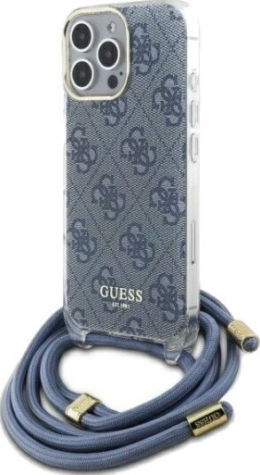Guess Crossbody Cord 4G Print Deksel for iPhone 16 Pro Max - Blå Guess Crossbody Cord 4G Print Deksel for iPhone 16 Pro Max - Blå