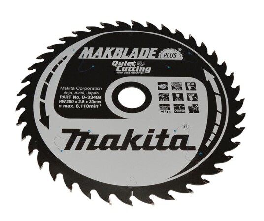 Makita 250mm Makblade Plus Sirkelsagblad for Tre med ATB Tanning
