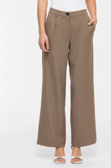 Vila Vikari Rw Wide Wvn Pant   Noos   Brown   44 x 32