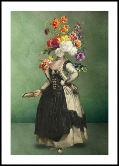 Elegant Flower Head Portrait Plakat / 21x30