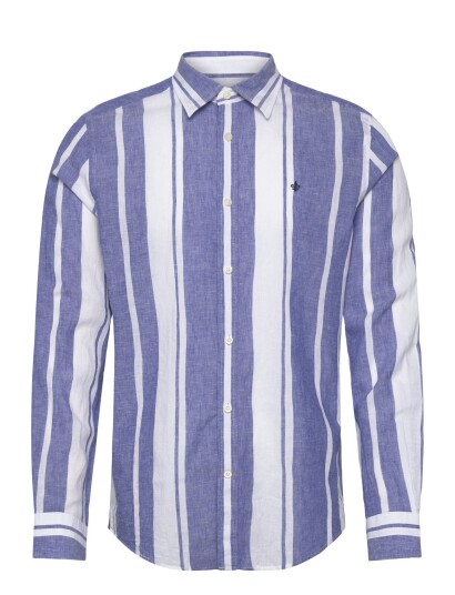 Morris Douglas Linen Mix Stripe Shirt Classic Fit   Multi/patterned   XL