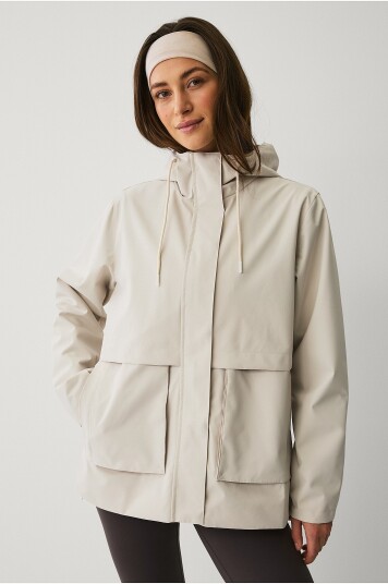 Ellos Studio Jakke WR Short Jacket W Hood Natur