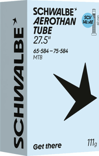 Schwalbe Aerothan slange 27,5" med SCV Clik ventil 60mm